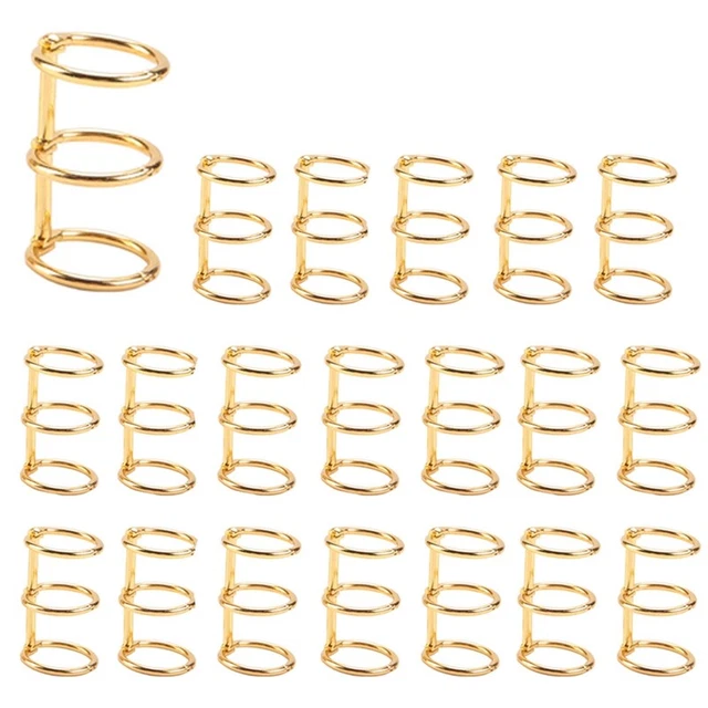 20Pcs 3  Gold Book Rings Leaf Binders Office Book Rings Snap Split Hinged wJ2