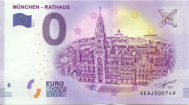 040 0 EURO SOUVENIR Schein 2018-1 MÜNCHEN - RATHAUS XEAJ000749 RAR SN