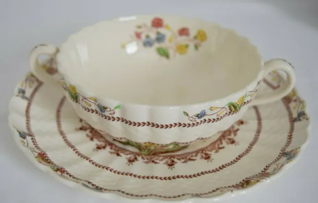 Early 20th Copeland Spode's Cowslip  Bowl Soup W/ Saucer  England - 13 Available