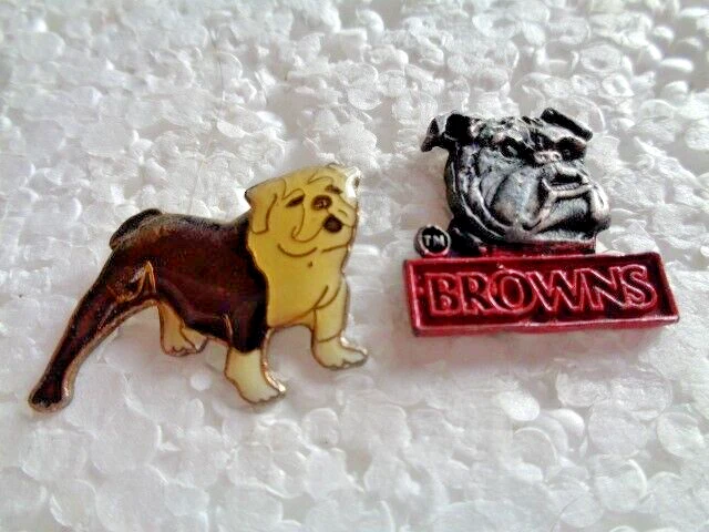 Job lot of 2 Bulldog shaped metal lapel pins
