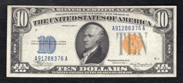 Fr. 2309 1934-A $10 Ten Dollars “North Africa” Silver Certificate Extremely Fine