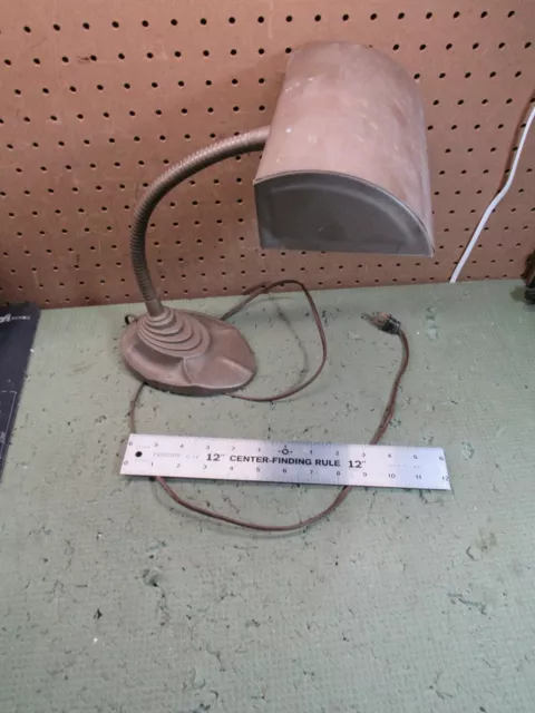 Vintage Industrial Art Deco Gooseneck Flexible Arm Desk Lamp Light 3N