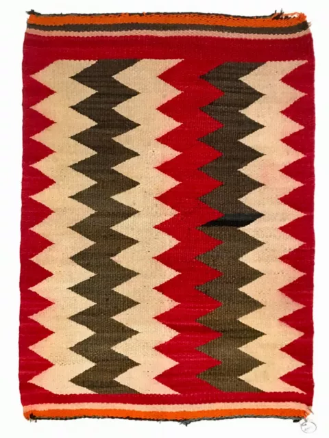 Historic Navajo Lightning Saddle Blanket/Rug, Beautiful Variegated Handspun, Nr!