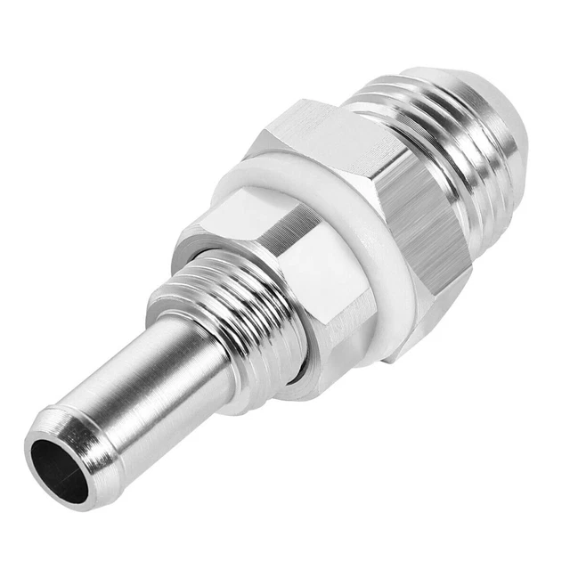 8AN AN8 MALE Flare Bulkhead To 3/8 inch Hose Barb Fuel Tank Fitting ...