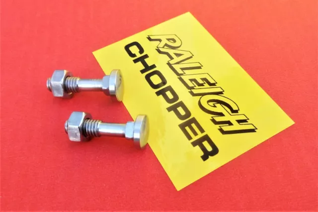 RALEIGH CHOPPER MK1 MK2 MK3 - NEW STAINLESS STEEL SISSY BAR CLAMP BOLTS x 2