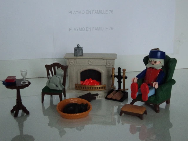 Lot PLAYMOBIL Vintage époque 1900 - Série Rose 5310 - Grand-père Salon Victorien - 1990