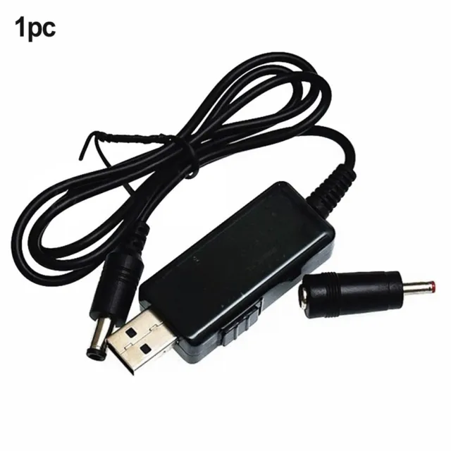 Ventola USB radiatore cavo di alimentazione step up con adattatore nero USB 5V a 9/12V