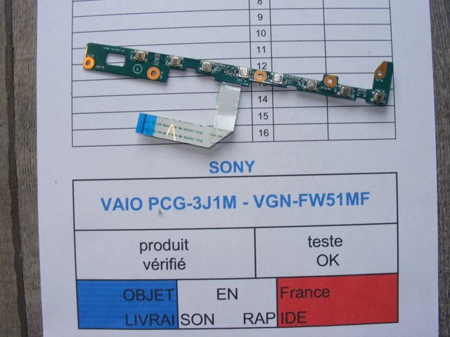 Connecteur De Nappe (câble Plat) Pour Sony Vaio PCG-51112M VPCS12J1E - Occasion Fonctionnel