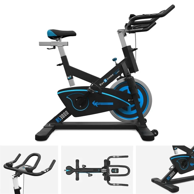 RevXtreme RS3000 Spin Bike Exercise Bike 18G Cast Iron FlyWheel Belt Driven