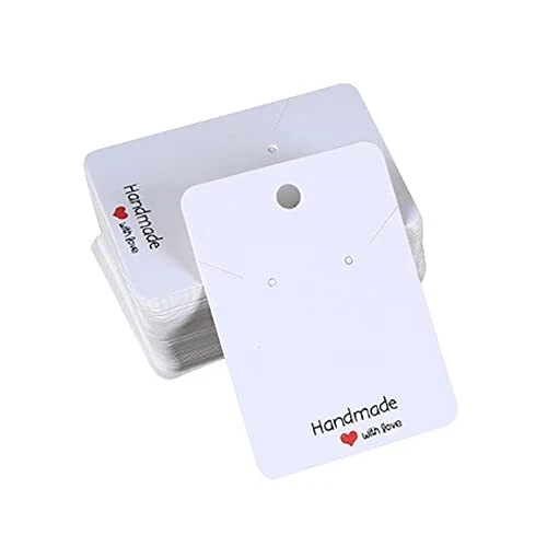 UUYYEO 100 Pcs 5 x 7cm Earring Display Cards Ear Stud Holder Cards Necklace B...