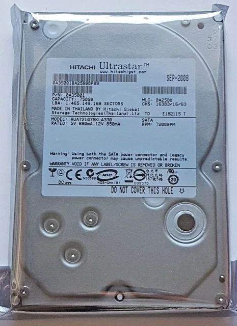 Disque Dur Hitachi 120Go SATA 2.5" - 5400rpm, 8Mo Cache, Pour PC Portable Ou PS3/PS4