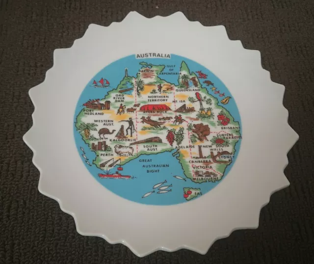 Vintage Westminster Fine China Australian Souvenir Plate - Map Of Australia
