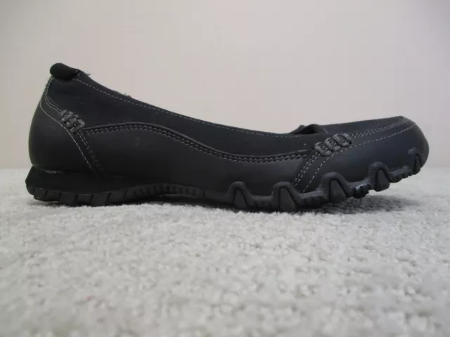 SKECHERS SHOES WOMENS 7.5 Black Biker Alumni Relaxed Fit Sport Moc