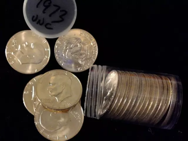 1973-S Silver Uncirculated / Bu Roll Eisenhower (Ike) Dollars 1973-S Silver Uncirculated / Bu Roll Eisenhower (Ike) Dollars