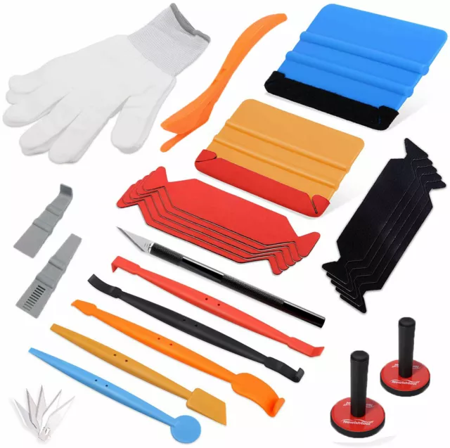 PRO Vinyl Felt Squeegee Kit Wrapping Application Window Tint Tools Scratch-Free