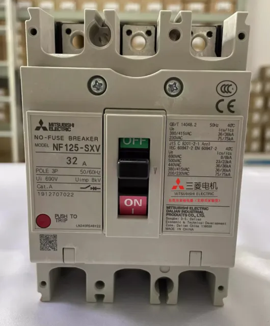 1pcs Mitsubishi Moulded Case Circuit Breaker MCCB NF125-SXV 3P 32A