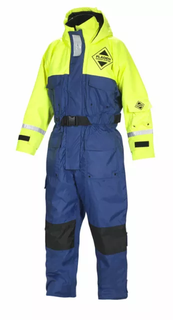 Fladen Flotation Suit 845, Schwimmanzug, Blau-Gelb, XXS bis XXL, Floatinganzug