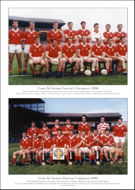 Cork All-Ireland Senior Football & Hurling Champions 1990: GAA Print