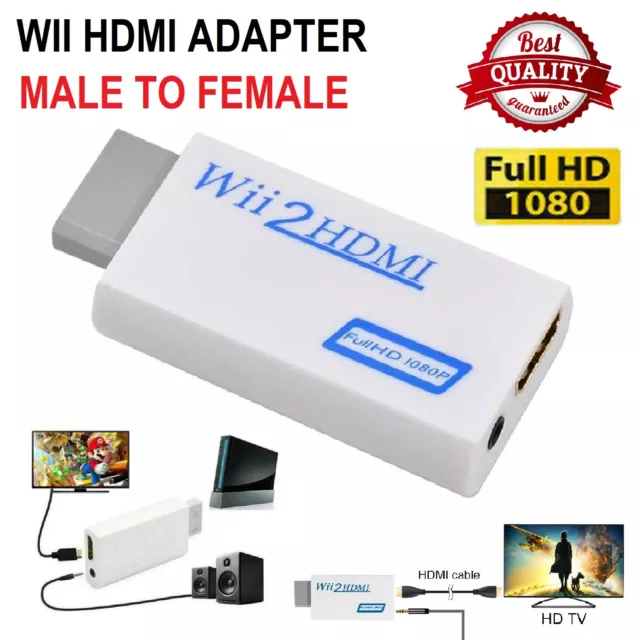 1080p Wii to HDMI Wii 2 HDMI Full HD Converter Audio Output Adapter TV For HDTV