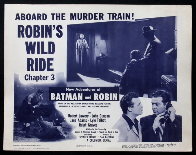 The New Adventures Of Batman And Robin Superhero Serial 1949 Title Card