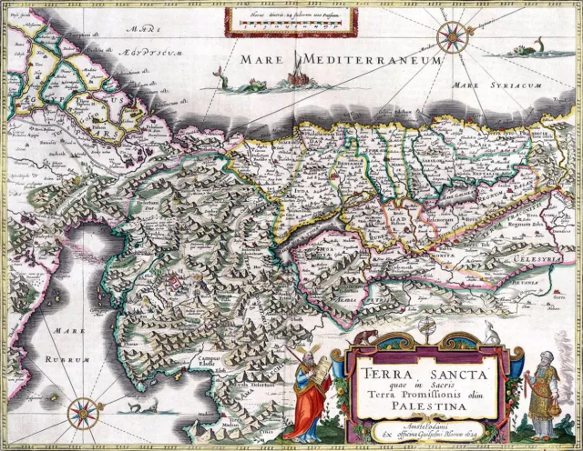 Reproduction carte ancienne - Palestine en 1664