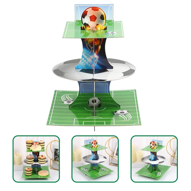 2 juegos de soportes para pasteles fútbol fiesta portapasteles fiesta decorativos pastel des