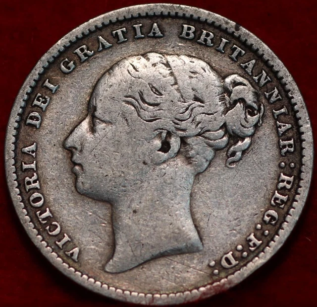 1885 Great Britain Shilling Silver Foreign Coin