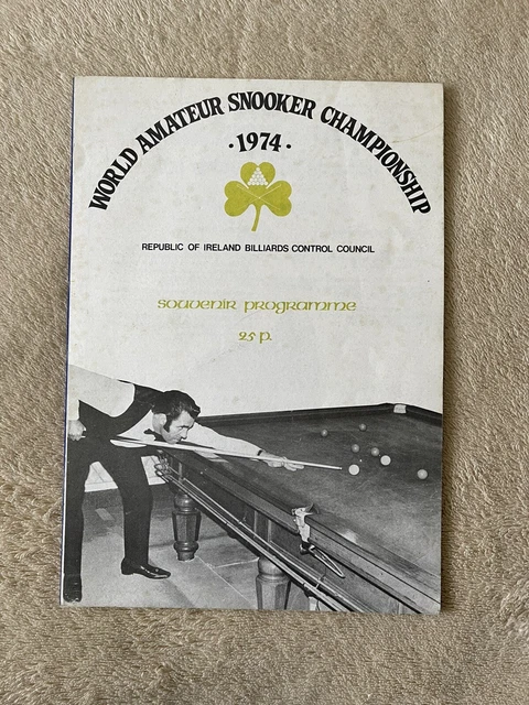 WORLD AMATEUR SNOOKER Championship 1974 Programme! RARE! £8.50