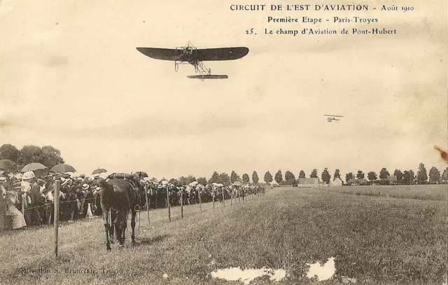 Carte Postale Aviation Circuit De L'est 1910 Paris Troyes Champ De Pont Hubert