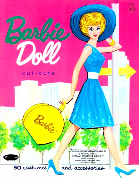 Vintage 1962 Barbie Uncut Paper Dolls Pink Version Reproduction, 25 Outfits Vintage 1962 Barbie Uncut Paper Dolls Pink Version Reproduction, 25 Outfits