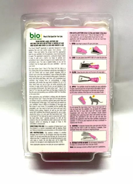 Bio Spot Active Care Flea & Tick Spot On for Cats (Under 5 lbs) - 6 Months 2