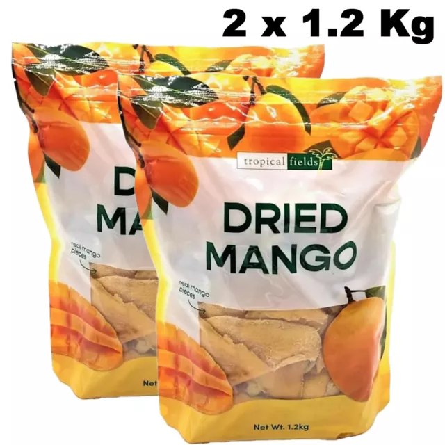 2x1.2KG Tropical Field Real Dried Mango Mangoes Slice Vegetarian Healthy Food