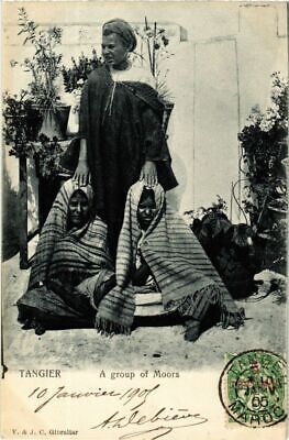 CPA ak morocco tangier - a group of moors (199415)