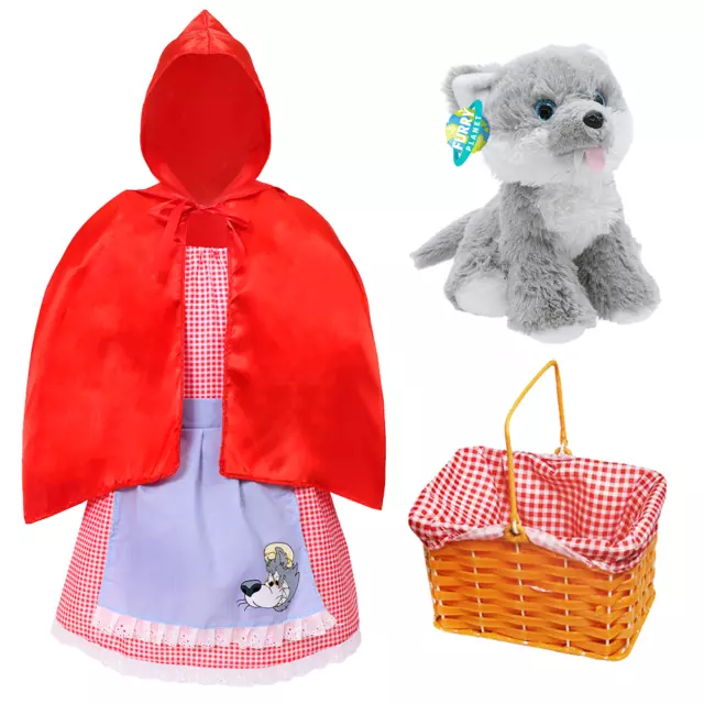 Childs Little Red Riding Hood Costume With Basket World Book Day Fancy Dress