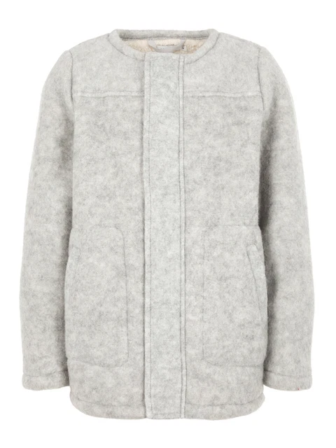 Bambina Teddy Parka Giacca Esterna Autunno Inverno Transizione Soffice Grigio