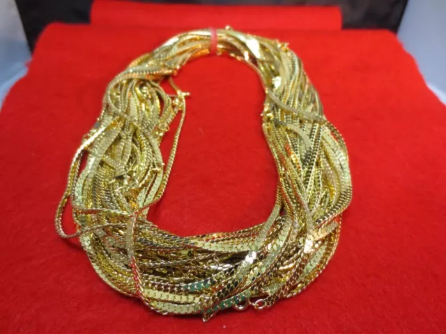 Wholesale Lot Of 10 14Kt Gold Plated 18 Inch 2.5Mm Herringbone Chain Necklace