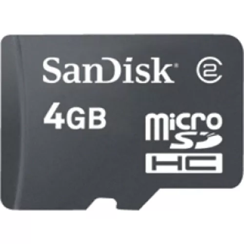 Tout Neuf Micro SDHC SanDisk 4GB Carte Mémoire W / SD Adaptateur Origine Détail