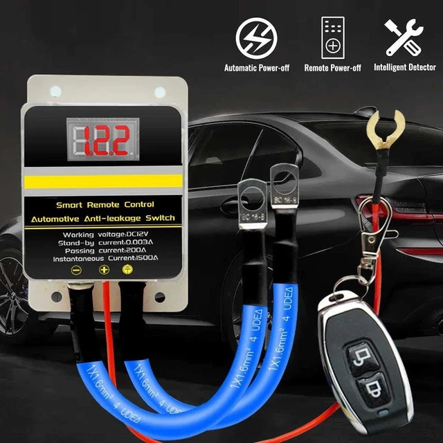 Remote Cut Off Switch CAR BATTERY DISCONNECT Isolator Cut-Off Switch Relay+ Wireless Remote ...