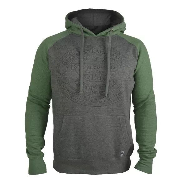 Guinness Dublin Ireland Irish Grey and Green Pullover pocket Hooded Hoodie New