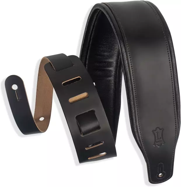 Levy'S Leathers 3" Wide Leather Guitar Strap with Foam Padding and Garment Leath