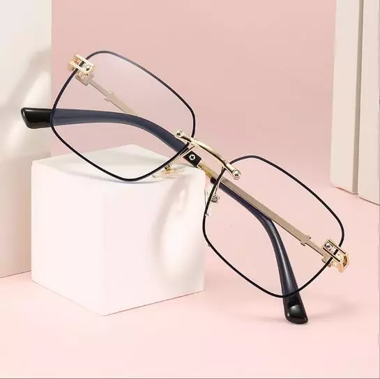 Man Women Anti Blue Light Reading Glasses Metal Frame Glasses