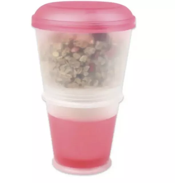 Müsli-to go-Becher mit isoliertem Milchkühlfach & Löffel Müslibecher 2-go