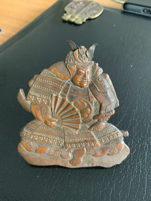 PLAQUE MÉTAL bataille samouraï 30 X 20 CM