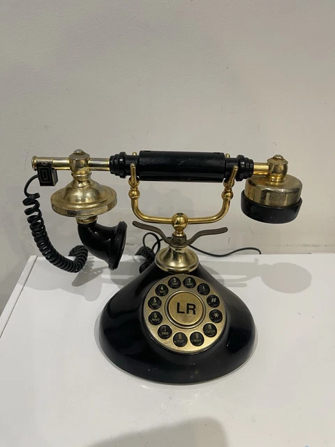VINTAGE-STYLE 1930S CRADLE Telephone In Black and Brass for Restoration ...