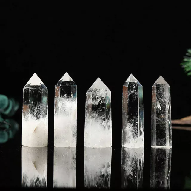 AAA+++ Natural White Clear Quartz Crystal Point Tower Wand Obelisk Healing Stone