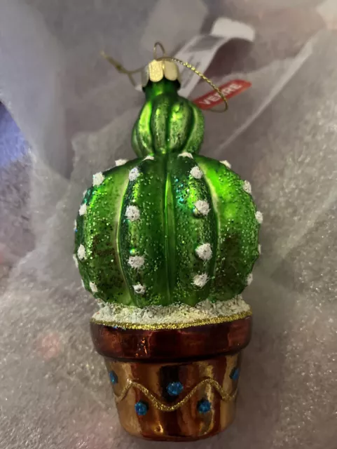 Ashland Cactus Glittery Glass Christmas Tree Ornament NEW 409