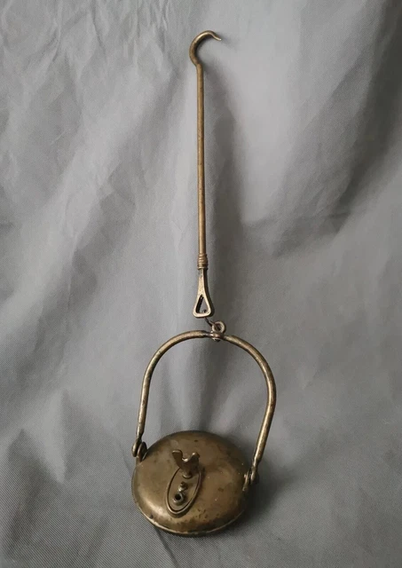 ANCIENNE LAMPE RAVE à huile de mineur au coq outil de la mine art