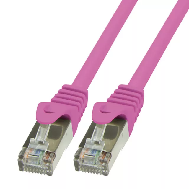 1m CAT.6 Patchkabel Netzwerkkabel SFTP magenta LAN Ethernet DSL RJ45 Kabel