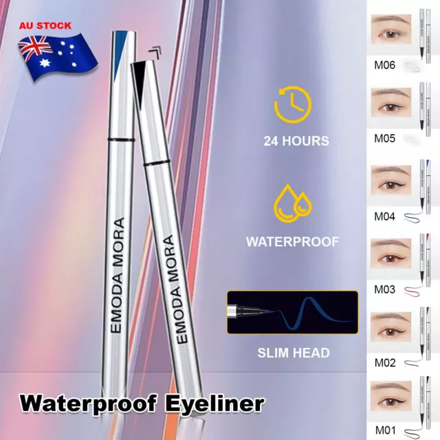 Eyeliner Pencil Stamp Waterproof Makeup Pen Eye Liner Ink Black Liquid 6 Colors