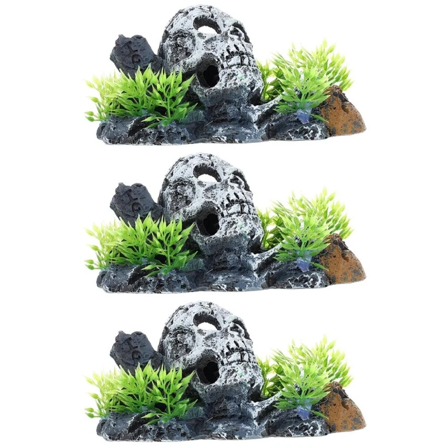 Confezione da 3 decorazioni in resina per acquari rocce per acquari ornamenti di Halloween